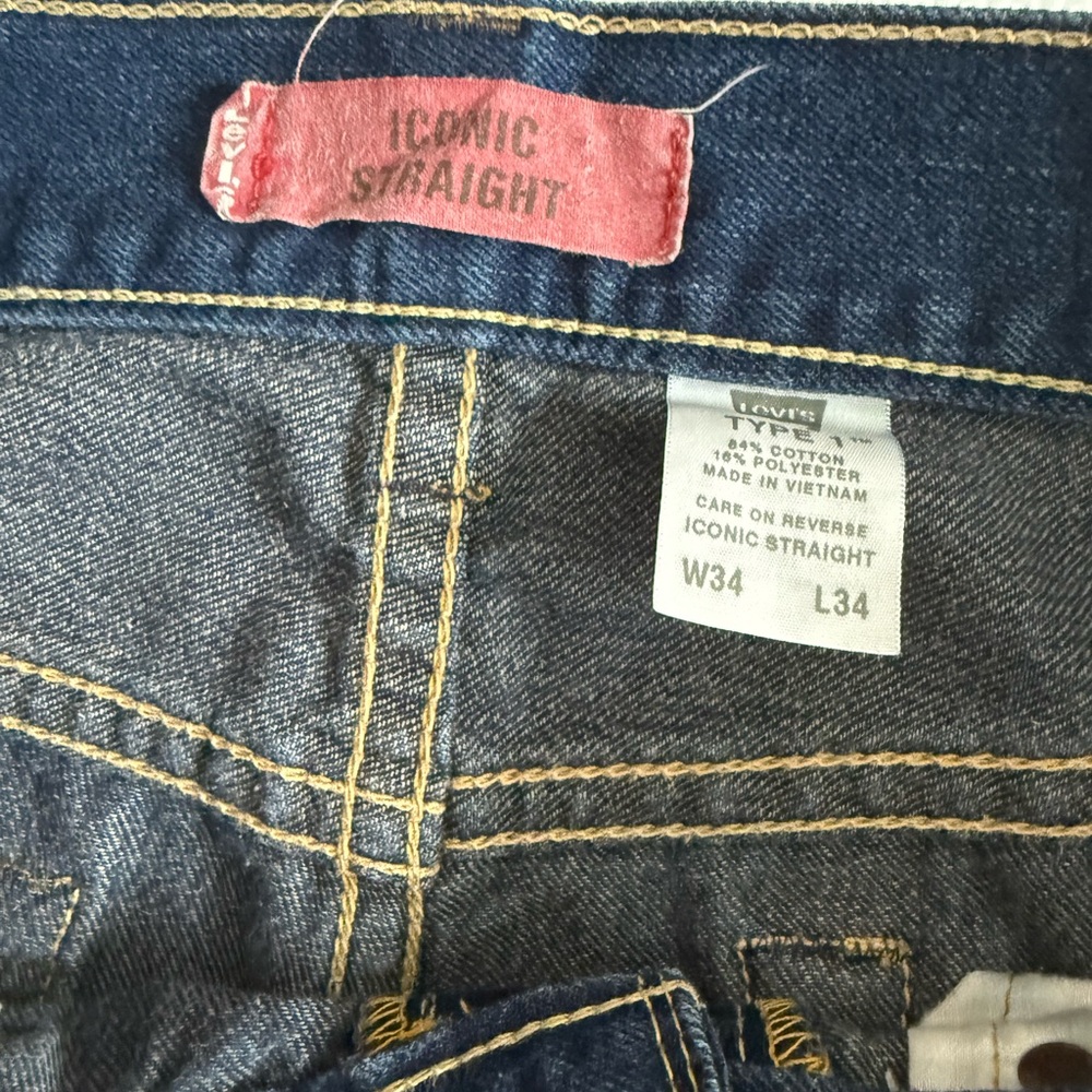 Vintage Men's Levi's Type 1 Iconic Straight denim jeans size 34x34 - Picture 7 of 11